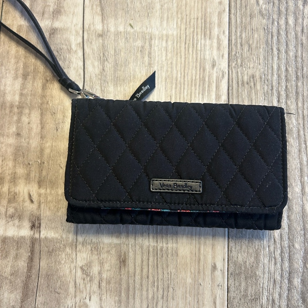 Vera Bradley Black Quilted Wristlet